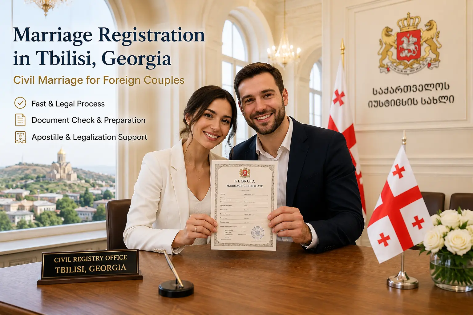 Marriage registration support in Tbilisi Georgia for foreign couples